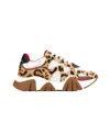Versace Squalo Leopard Sneakers Men In Brown