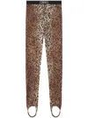 Versace Leopard-print Stirrup Leggings In Blue