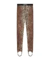 Versace Leopard-print Stirrup Leggings In Brown