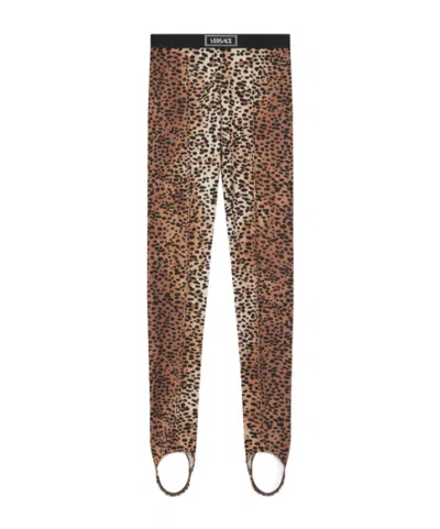 VERSACE LEOPARD-PRINT STIRRUP LEGGINGS