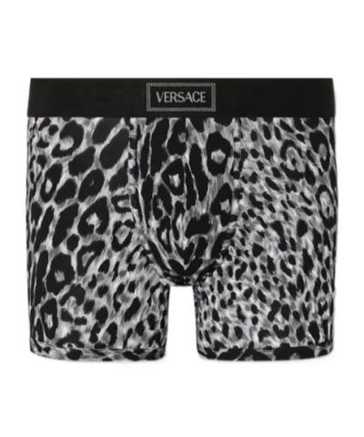 Versace Leopard-print Waistband Boxers In Animal Print
