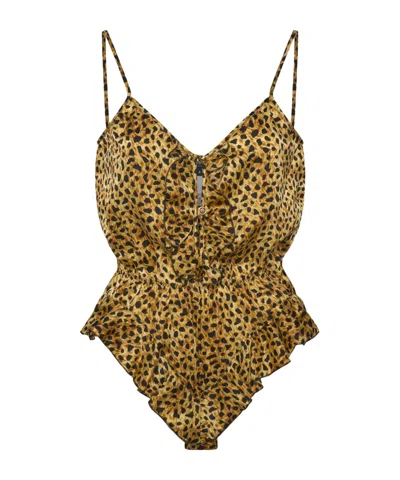 VERSACE VERSACE LEOPARD-PRINTED BODYSUIT