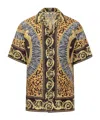 Versace Leopard Printed Short-sleeved Shirt In Multi