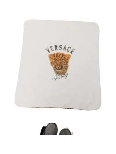 Versace Leopard-print Blanket In White