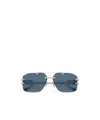 Versace Letter Detail Sunglasses In Blue