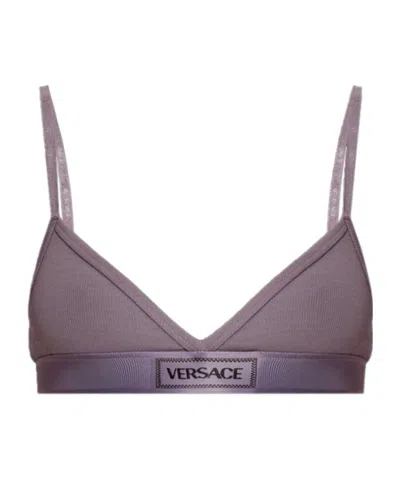 Versace Letter Detail Underwear In Gray