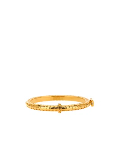 Versace Lettering Detail Bracelet In Yellow