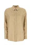 Versace Light Beige Chain-print Shirt In Beige