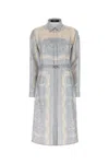 Versace Foulard Print Silk Twill Mini Dress In Light Blue