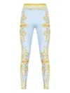 Versace Light Blue Baroque Pattern Work-out Leggings