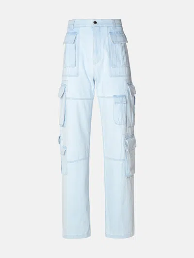 Versace Light Blue Cotton Cargo Jeans