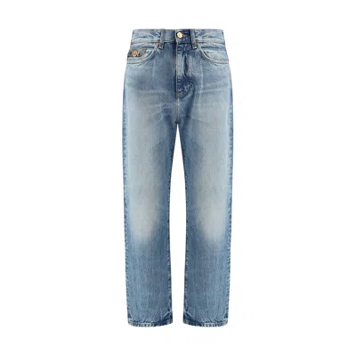 Versace Light Blue Cotton Jeans Denim