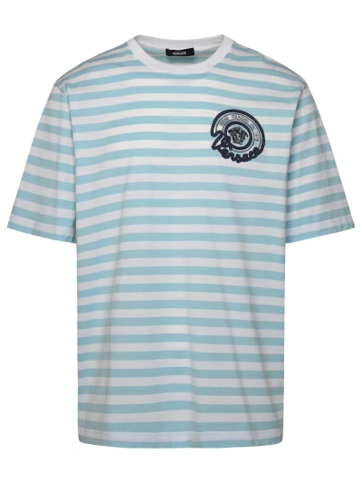 Versace Light Blue Cotton T-shirt