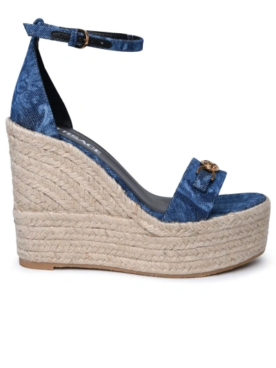 Versace Light Blue Denim Sandals