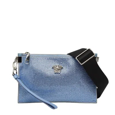 Pre-owned Versace Light Blue Leather Shoulder Bag ()