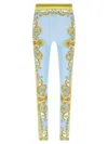 Versace Light Blue Baroque Pattern Work-out Leggings In Blue