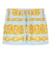 Versace Bermuda Mare In Poliestere Stampato Uomo In Blue