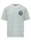 Versace Multicolored Nautical Stripe T-shirt In Blue