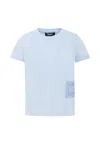 Versace Light Blue T-shirt With 90 Vintage Logo For Baby Boy In Multi