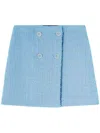 Versace Tweed High-waist Skirt In Light Blue