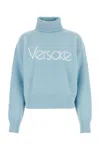 Versace 1978 Re-edition Logo-embroidered Jumper In Paleblue