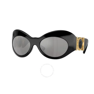 Versace Light Grey Irregular Ladies Sunglasses Ve4462 Gb1/6g 58 In Black