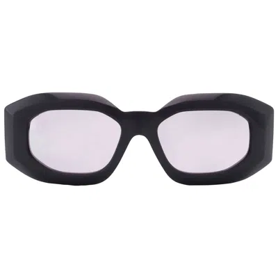 Versace Light Grey Mirrored Silver Irregular Men's Sunglasses Ve4425u 54226g 53 In Black