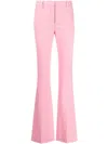 Versace Light Pink Flared Flat Front Pants In Pink