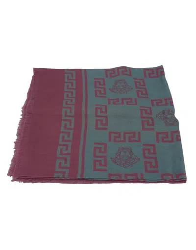Versace Light Pink Md And Cashmare Medusa Scarf In Multi