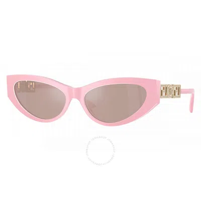 VERSACE VERSACE LIGHT PINK MIRROR SILVER CAT EYE LADIES SUNGLASSES VE4470B 5473/5 56
