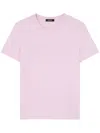 Versace Fringed Logo T-shirt For Casual Style In Light Pink