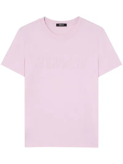 VERSACE LIGHT PINK TONAL LOGO T-SHIRT
