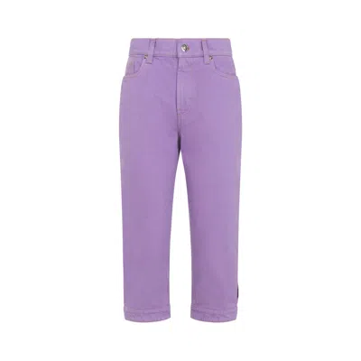 Versace Lilac Arch Cotton Jeans In Purple