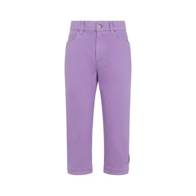 Versace Lilac Arch Cotton Jeans In Purple