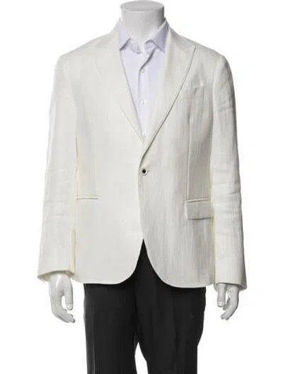 Pre-owned Versace Linen Blazer In Neutrals