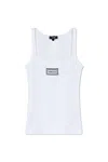 Versace Logo Tag Tank Top In White