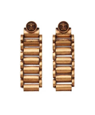 Versace Link Earrings In Gold