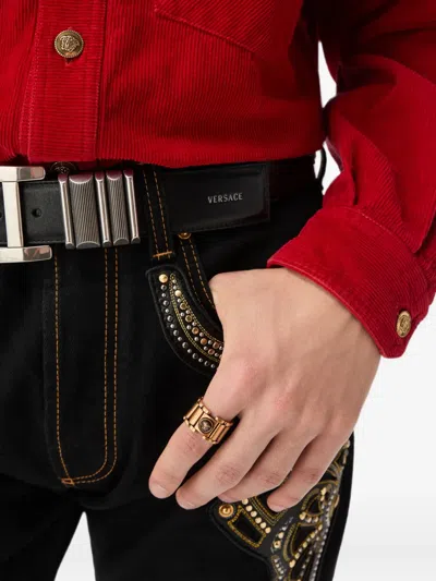 Versace Link Ring In Gold
