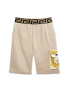 Versace Little Boy's & Boy's La Greca Shorts In Beige Multi