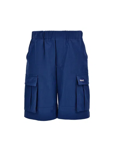 Versace Little Boy's & Boy's Logo Cotton Cargo Shorts In Blue