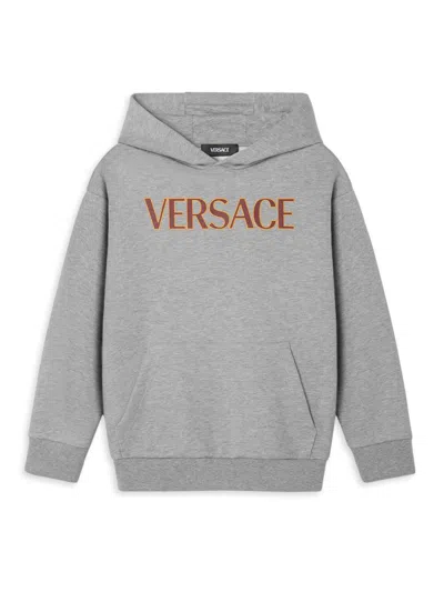 Versace Kids' Hoodies In Gray