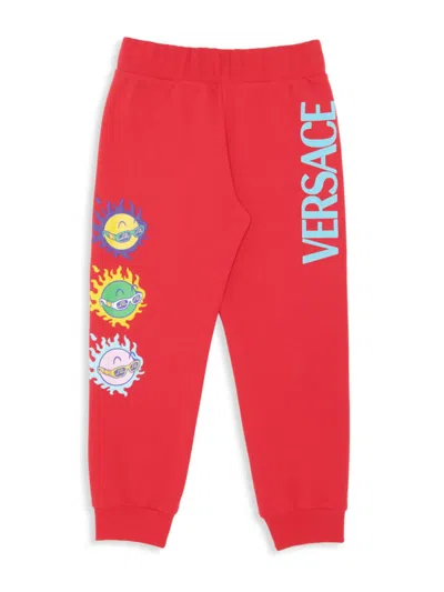 Versace Kids' Little Boy's & Boy's Sun Logo Sweatpants In Chili Red