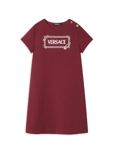 Versace Little Girl's & Girl's 90s Vintage Logo T-shirt Dress In Burgundy