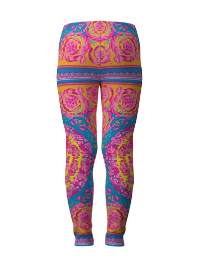 Versace Little Girl's & Girl's Electric Barocco Stretch-jersey Leggings In Pink