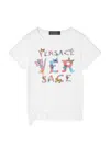 VERSACE LITTLE GIRL'S & GIRL'S LOGO BUTTERFLY KNOTTED T-SHIRT