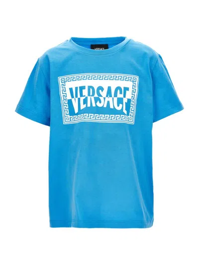 Versace Little Girl's & Girl's Logo Jersey T-shirt In Blue