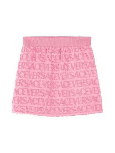 Versace Kids' Little Girl's & Girl's Logo Terry Cloth Skirt In Flamingo