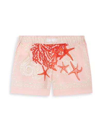 Versace Little Girl's & Girl's Sea Barocco Poplin Shorts In Pink