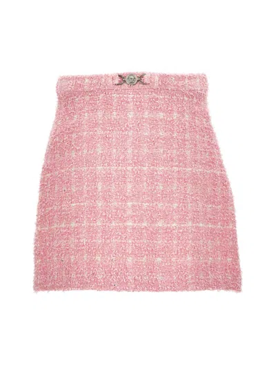 Versace Little Girl's & Girl's Tweed Miniskirt In Pastel Pink