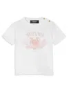 Versace Little Girl's Logo Tresor T-shirt In White Pink